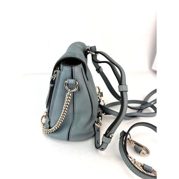Chloe Blue Faye Mini Suede and Leather Backpack Bag main image 4
